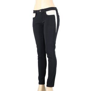 Genetic Denim The Ava Sz 28 x 31 Black Tan Pocket Stretch Poly Nylon Skinny Pant